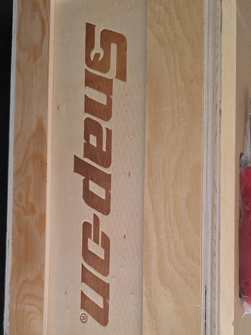 Snap Laser-Etched Wood Box in Light Brown